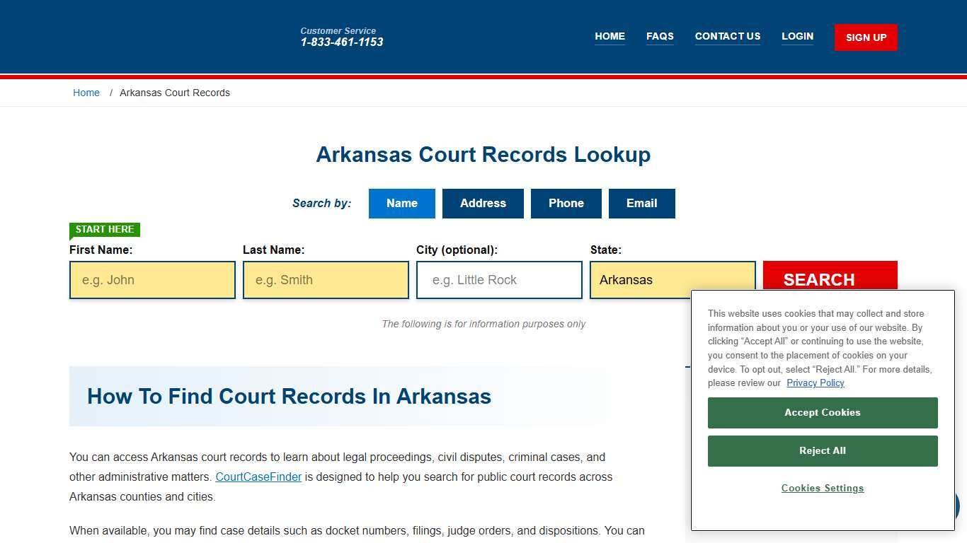 Arkansas Court Records Lookup - AR Court Case Search