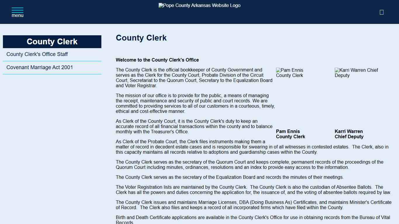 County Clerk Pope County Arkansas