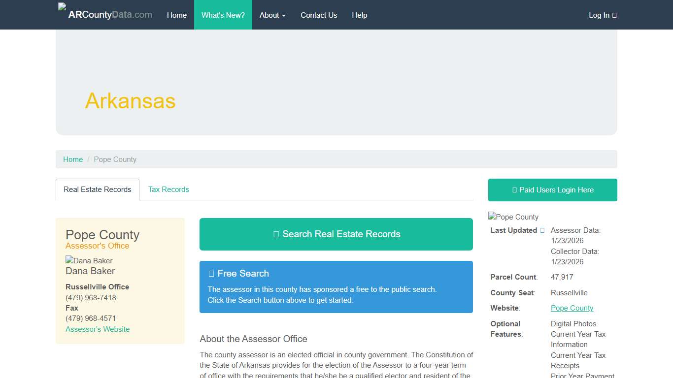 Pope County Arkansas - ARCountyData.com - ARCountyData.com